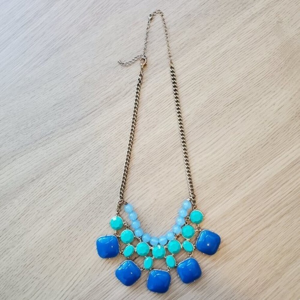 Blue Chunky Beaded Necklace